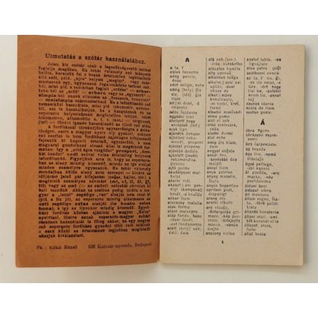 Schatz Róbert, Dr. (szerk.): Kis magyar-eszperantó szótár