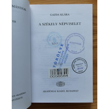 Gazda Klára: A székely népviselet