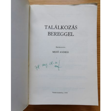 Mező András: Találkozás Bereggel (Dedikált?)