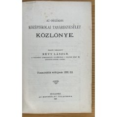   Az országos középiskolai tanáregyesület közlöny 1881/82.
