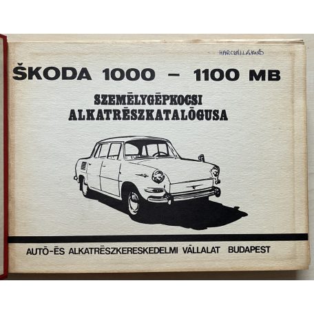 Skoda 1000-1100 MB személygépkocsi alkatrészkatalógusa