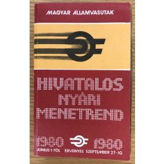 Hivatalos nyári menetrend 1980