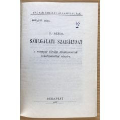   1. szám. szolgálati szabályzat a magyar királyi államvasutak alkalmazottai részére