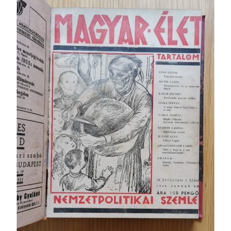 Magyar Élet Nemzetpolitikai szemle. (folyóirat) 1943. I-XI. szám és 1942. I-X. szám egy kötetben (21 db)
