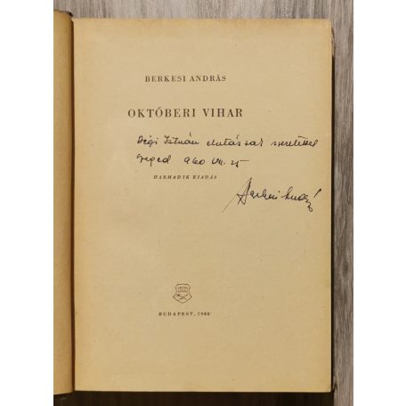 Berkesi András: Októberi vihar (Dedikált!)