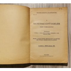   Magyar Királyi Államvasutak: A menetrendfüggelék zárt táblázatai 1943. szeptember