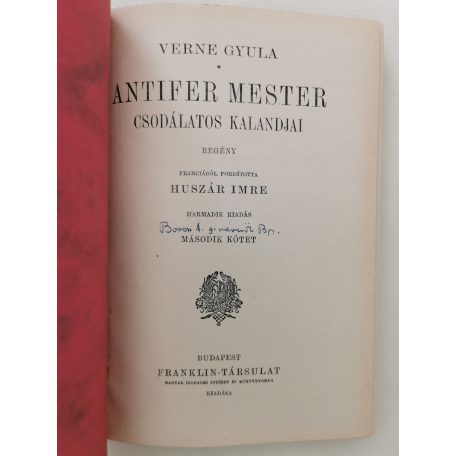 Verne Gyula: Antifer mester csodálatos kalandjai I-II.
