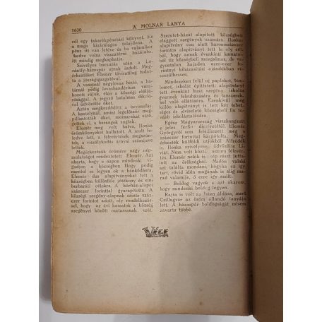 Tölgyesy Mihály: A molnár lánya. Regény. (Képes Regénytár) Két kötetbe kötve.