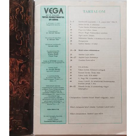 Vega 6. szám II. évfolyam 1991. 2. szám. sci-fi magazin