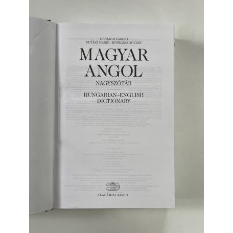 Országh-Futász-Kövecses: Magyar-angol / Angol -magyar nagyszótár