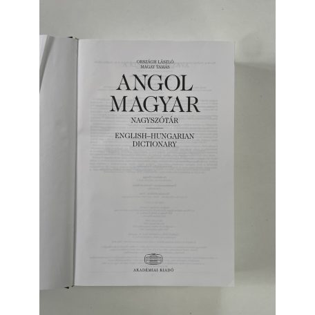 Országh-Magay: Angol-magyar nagyszótár