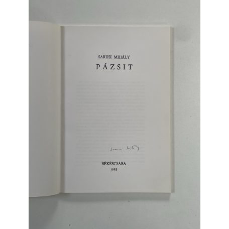 Sarusi Mihály: Pázsit (Aláírt, számozott)
