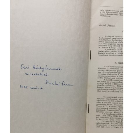 Szabó Ferenc: A Dél-Alföld pusztai csárdái (Dedikált!)