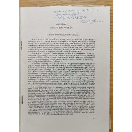 Szántó Imre: Szeged 1848 nyarán (Dedikált!)