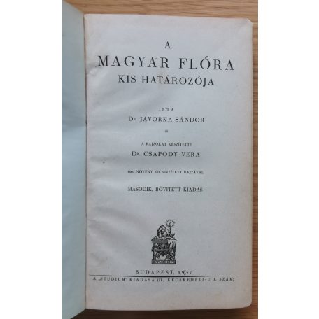 Jávorka Sándor, Dr: A magyar flóra kis határozója
