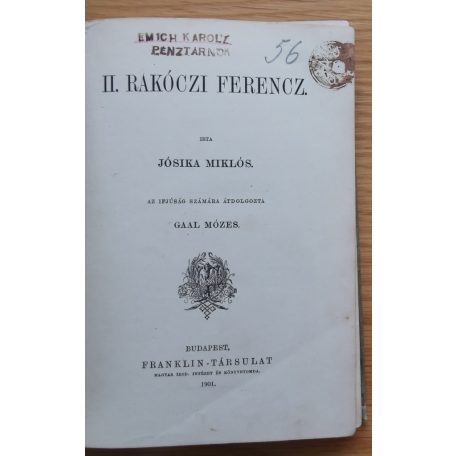 Jósika Miklós: II. Rákóczi Ferencz