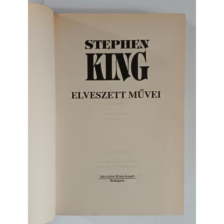 Stephen J. Spignesi: Stephen King elveszett művei (Első kiadás!)