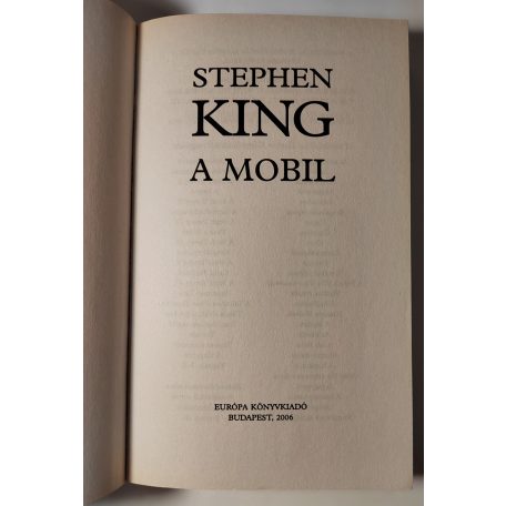 Stephen King: A mobil (Első kiadás!)