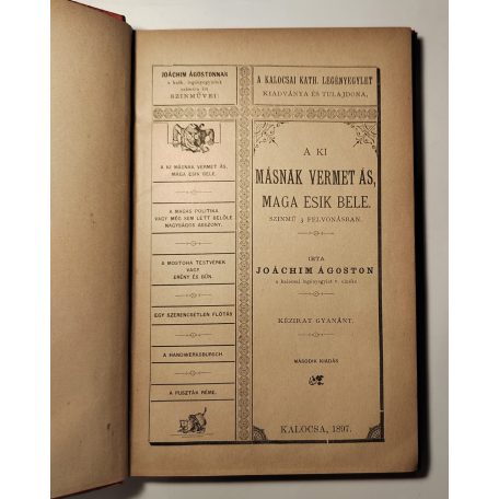 Joáchim Ágoston: Színművek