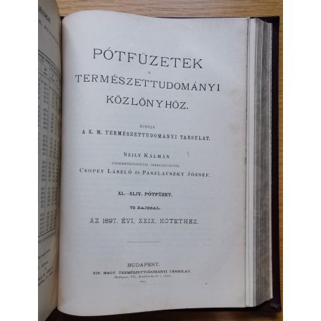 Csopey-Entz-Paszlavszky-Wartha: Természettudományi közlöny 1897. (33/1. kötet)