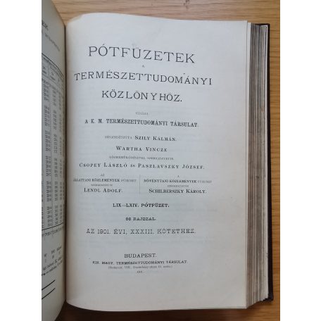 Csopey-Paszlavszky-Wartha: Természettudományi közlöny 1901. (33/3. kötet)