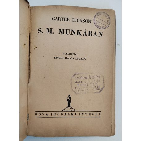 Carter Dickson: S. M. munkában (A NOVA Kalandos regényei 154.)