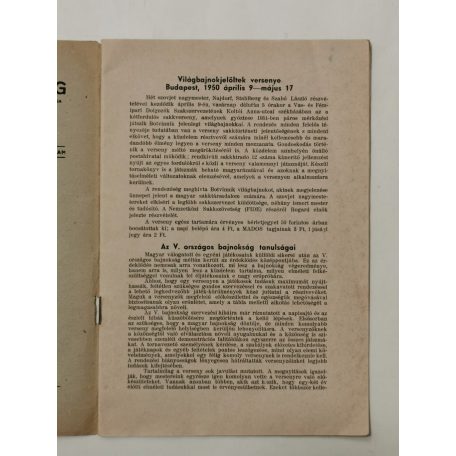 Magyar Sakkvilág XXXV. évf. 4. sz. - 1950. április