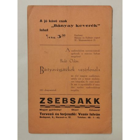 Budapesti Sakkujság I. évf. 2. sz. - 1934. március 1.