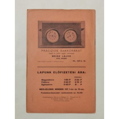 Budapesti Sakkujság I. évf. 6. sz. - 1934. május 1.