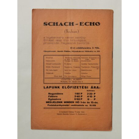 Budapesti Sakkujság I. évf. 12. sz. - 1934. augusztus 1.