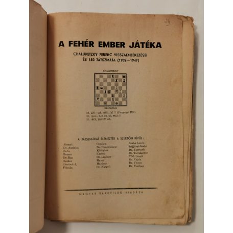 Chalupetzky Ferenc: A fehér ember játéka