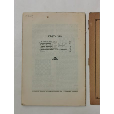 Chalupetzky Ferenc - Tóth László (szerk.): A siesta-szanatórium nemzetközi sakkversenye