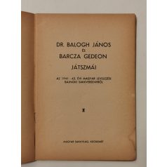   Dr. Balogh János és Barcza Gedeon játszmái (Magyar Sakkvilág Könyvtára XVII.)