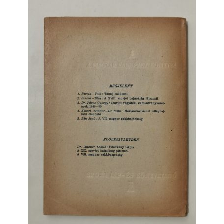 Bán Jenő: A VII. magyar sakkbajnokság (A magyar sakkélet könyvei 5.)