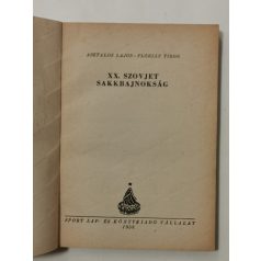   Asztalos Lajos - Flórián Tibor: A XX. szovjet sakkbajnokság (A magyar sakkélet könyvei 8.)