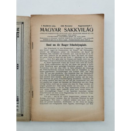 A Nemzetközi Sakkszövetség (F. I. D. E.) hágai versenyei 1928
