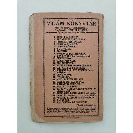 Nagy Endre - Szomaházy István - Tábori Kornél: Kártyahumor (Vidám Könyvtár 11. sz.)