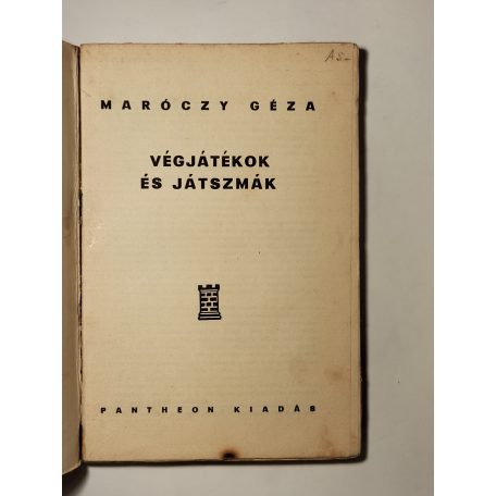 Maróczy Géza: Végjátékok és játszmák (1. kiadás)