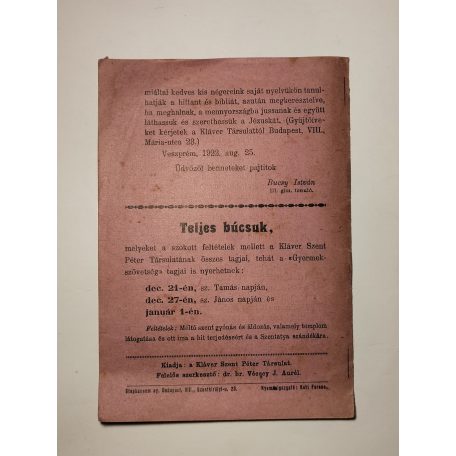 A Négergyermek 10. évf. 2. sz. - 1922. november