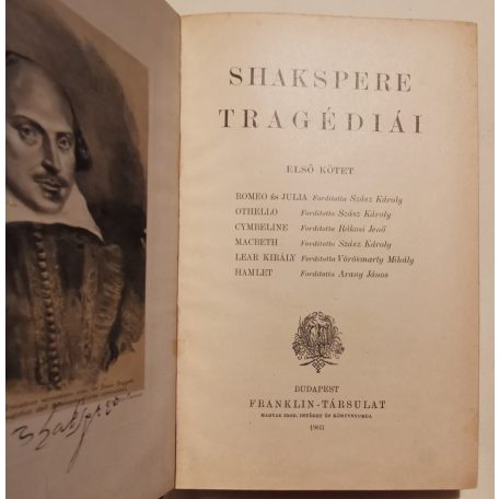 (Shakespeare) Shakspere, (William) minden munkái (1-6. kötet, teljes!)