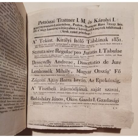 Trattner János Tamás: Tudományos Gyűjtemény 1831/2. harmadév (XV. esztendei folyamat - 5., 6., 7., 8. kötet)