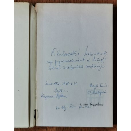 Bányai János: A szó fegyelme