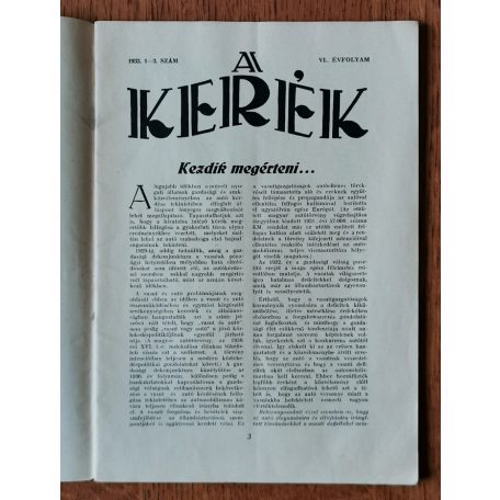 A kerék VI. évf. 1-3. sz. 1933