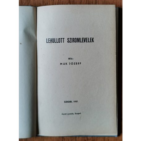 Mák József: Lehullott sziromlevelek