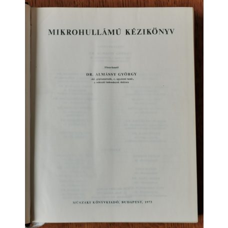 Almássy György, Dr.: Mikrohullámú kézikönyv