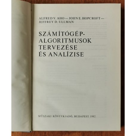 Aho – Hopcroft – Ullmann: Számítógép-algoritmusok tervezése és analízise