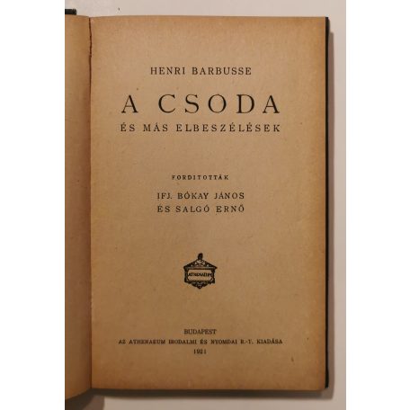 Henri Barbusse: A csoda és más elbeszélések