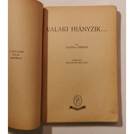 Agatha Christie: Valaki hiányzik... (1. kiadás)
