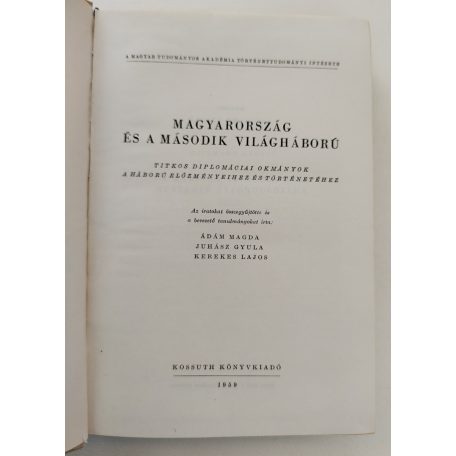 Teleki Éva (szerk.): Magyarország és a második világháború