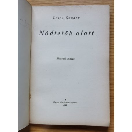 Látos Sándor: Nádtetők alatt 